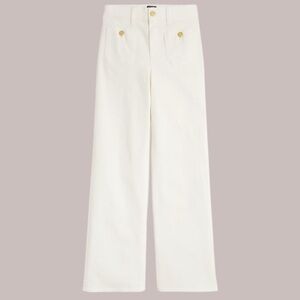 NWT J Crew Factory Slim wide-leg sailor jean in all-day stretch Seashell White